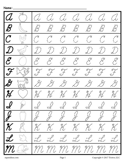 printable cursive letters to trace.